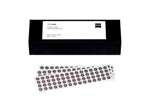 Reference Markers 1.5 mm, white, non-coded, light adhesive strength, 3000 piece product photo Back View L