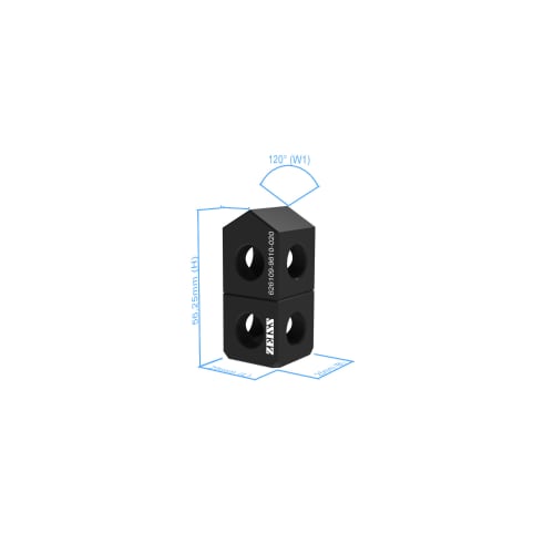 Deltablock simple 120&deg; - 25x25x56,25mm, AF25 product photo Back View L