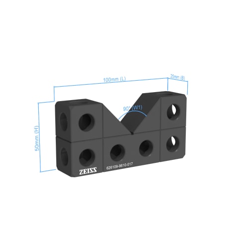 V-Block 90&deg; - 100x25x50mm, magnetic, AF25 product photo Back View L