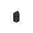 Deltablock simple 90&deg; - 25x25x62,5mm, AF25 product photo Back View S
